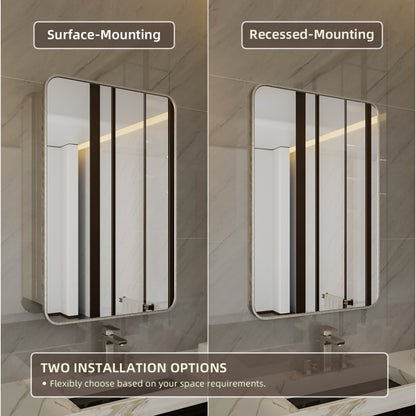 Niveal LUFM Series Rectangular Aluminum Framed Medicine Cabinet with Mirror