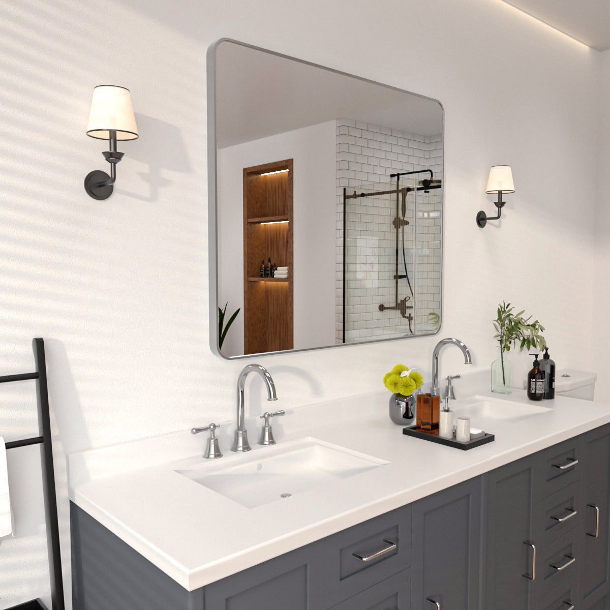 Niveal SM Series Rectangular Framed Wall Bathroom Vanity Mirror