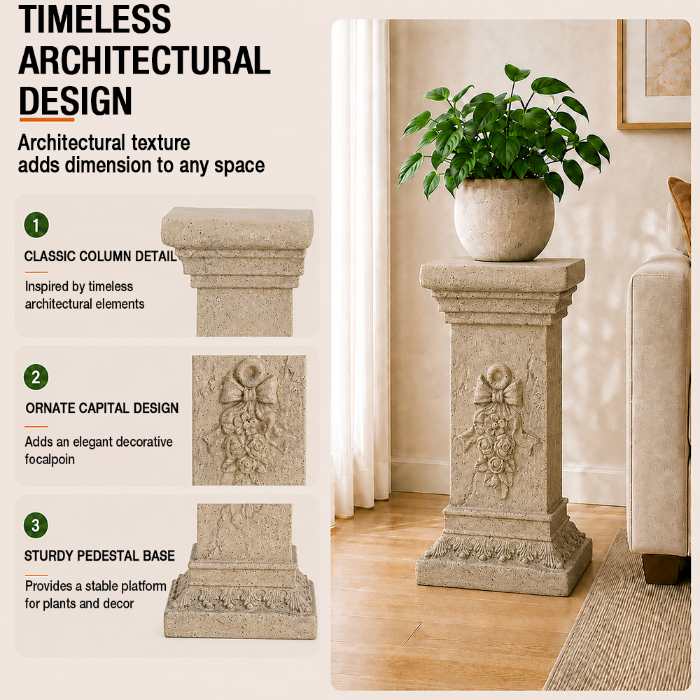 Verda 19 in. Tall Sand Magnesium Oxide Pedestal Plant Stand 8_4c3643d0-ab41-48bc-b023-89a2a3aa691e