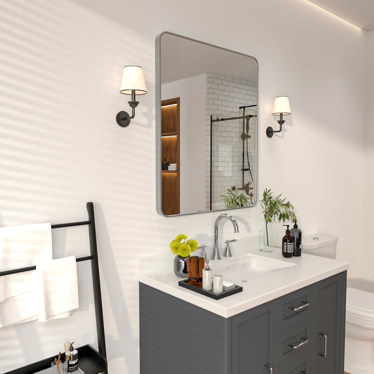 Niveal SM Series Rectangular Framed Wall Bathroom Vanity Mirror