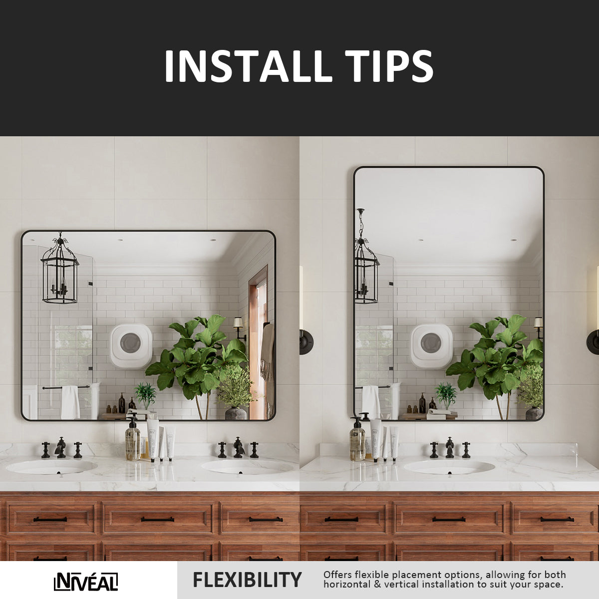 Niveal STRE Series Rectangular Framed Wall Bathroom Vanity Mirror 8_62b4166a-f03d-49c3-92c6-3bfee74bfa13