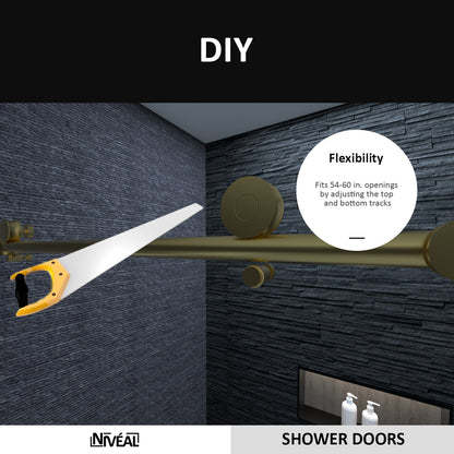 Niveal Ruhr 60 in. W x 76 in. H Sliding Semi-Frameless Shower Door with Clear Glass 8_634968d8-8f3f-4f38-8b20-ca99c76e7d81