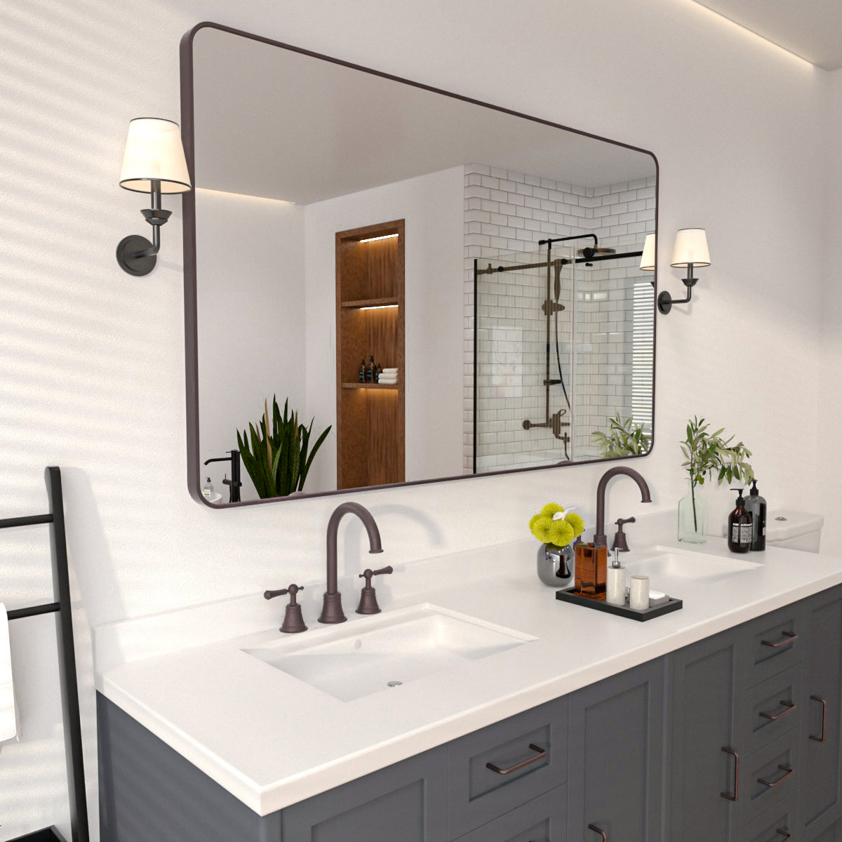 Niveal SM Series Rectangular Framed Wall Bathroom Vanity Mirror
