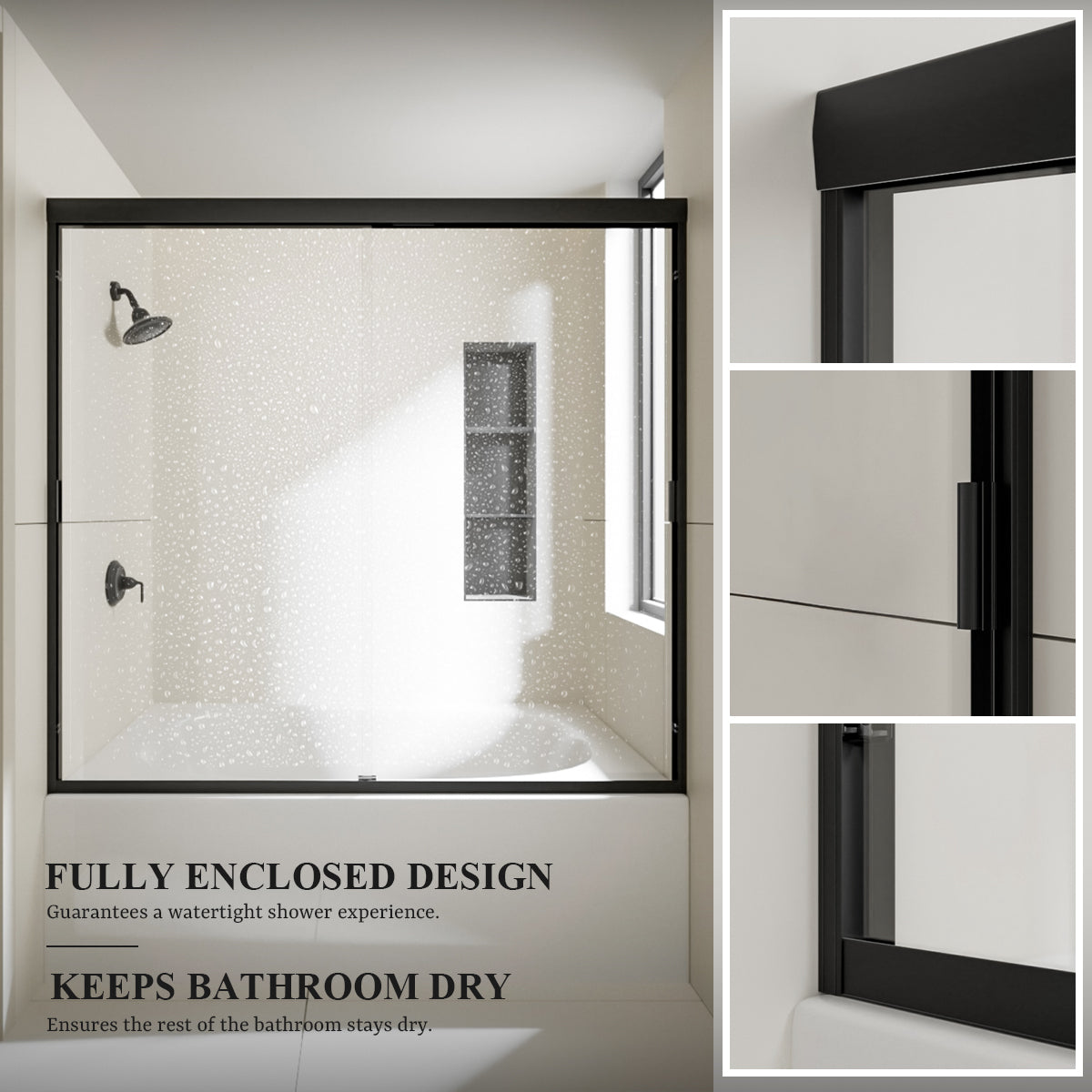 Nivorix Apex 60 in. W x 56 in. H Sliding Semi-Frameless Tub Door with Clear Glass 8_744b57d9-21ad-453f-8ebd-bc67c7c2a5f9