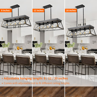 Taimei Vesper 16 in. 4-Light & Rustica 5-Light Farmhouse Industrial Chandelier Light 8_8ba7933a-7028-4dbb-adc7-79def3335e52