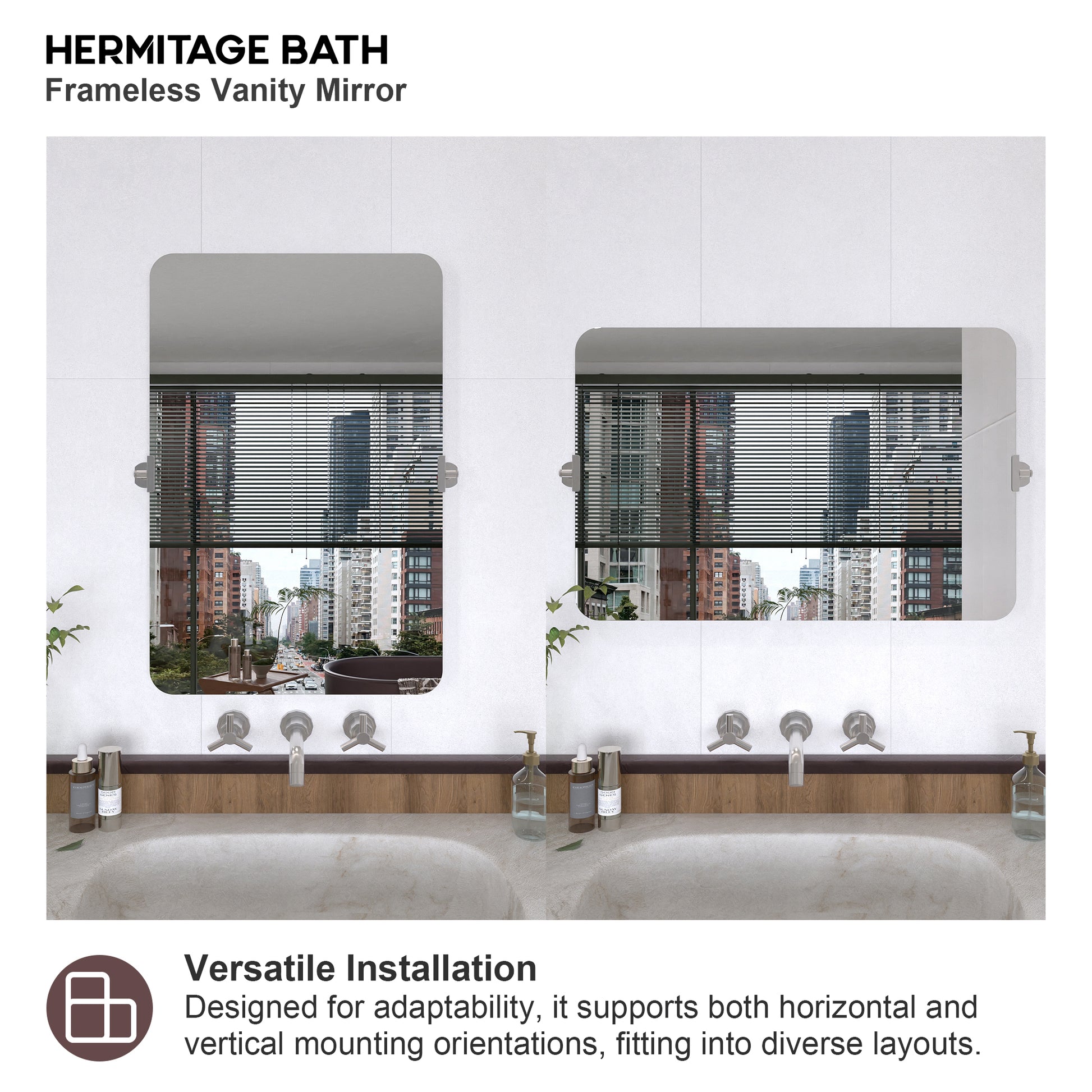 Yexee 24 in. W x 36 in. H Rectangular Framed Adjustable Tilt Wall-Mounted Bathroom Vanity Mirror 8_8d571b35-da07-4d87-9003-dd58c9af48e1