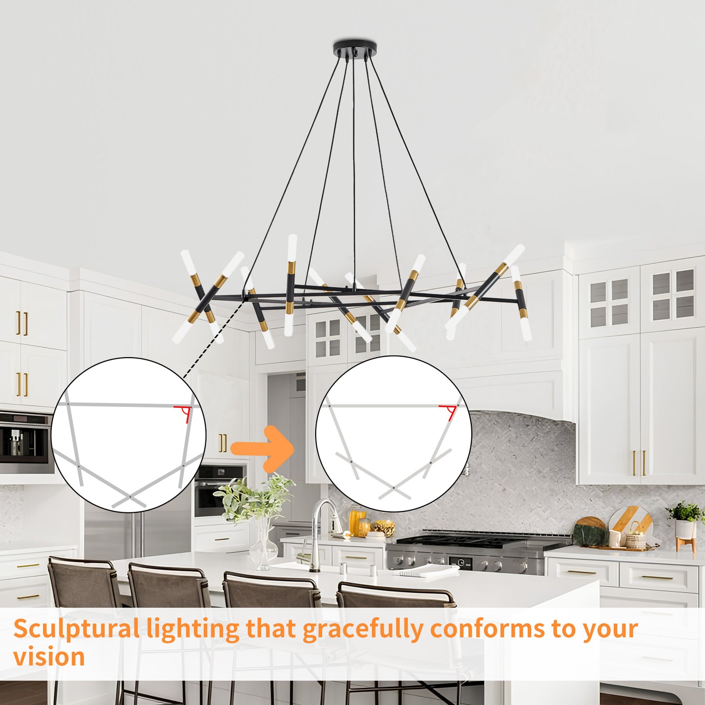 Taimei Cuprum 41 in. 20-Light Iron Modern Chandelier Fixture Branch Design