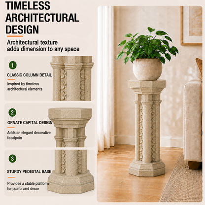 Willow 23.25 in. Tall Sand Magnesium Oxide Pedestal Plant Stand 8_98ccd1c4-6b47-4b3e-8e04-6bd009c7d71c