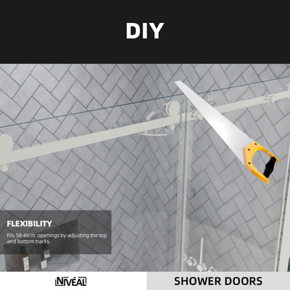 Niveal Vista 60 in. W x 60 in. H Sliding Semi-Frameless Tub Door with Clear Glass 8_9ced80ee-be71-4e77-81c2-a9abb992fda6