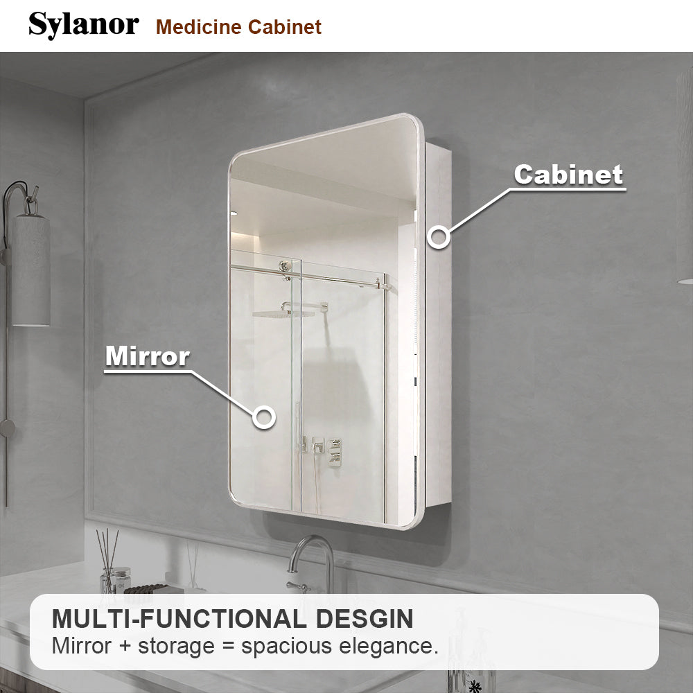 Verve Frameless Recessed or Surface-Mount Rectangular Aluminum Medicine Cabinet with Mirror in Brushed Nickel 8_a55e7e9c-82a7-41ce-a28f-8bdc82df413b