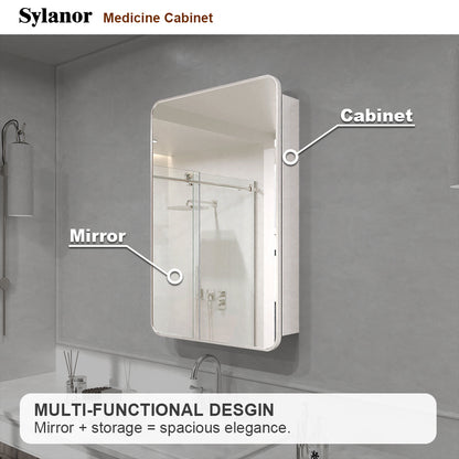 Verve Frameless Recessed or Surface-Mount Rectangular Aluminum Medicine Cabinet with Mirror in Brushed Nickel 8_a55e7e9c-82a7-41ce-a28f-8bdc82df413b