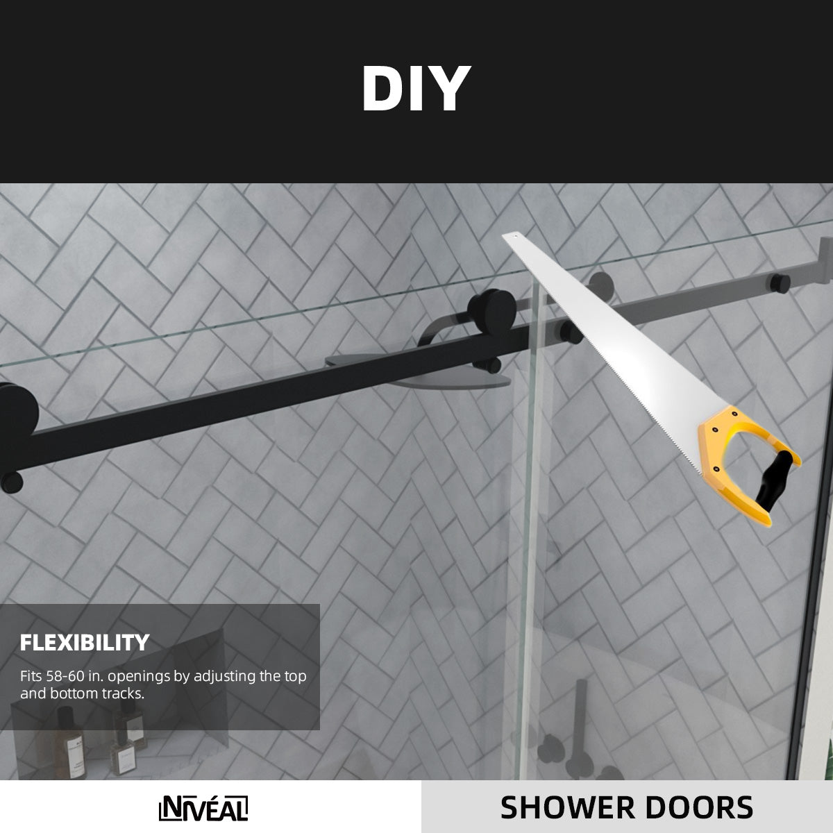 Niveal Vista 60 in. W x 60 in. H Sliding Semi-Frameless Tub Door with Clear Glass 8_ae246cb5-13cb-4072-a6cb-ae0b52874051