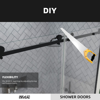 Niveal Vista 60 in. W x 60 in. H Sliding Semi-Frameless Tub Door with Clear Glass 8_ae246cb5-13cb-4072-a6cb-ae0b52874051