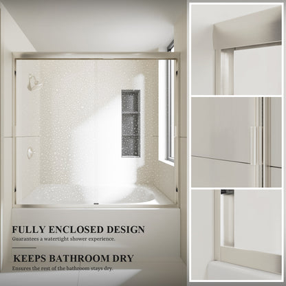 Nivorix Apex 60 in. W x 56 in. H Sliding Semi-Frameless Tub Door with Clear Glass 8_b02c1b6e-c1e7-4070-846a-17ccd5896c99