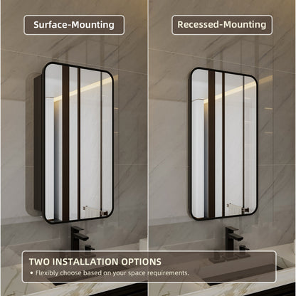 Niveal LUFM Series Rectangular Aluminum Framed Medicine Cabinet with Mirror