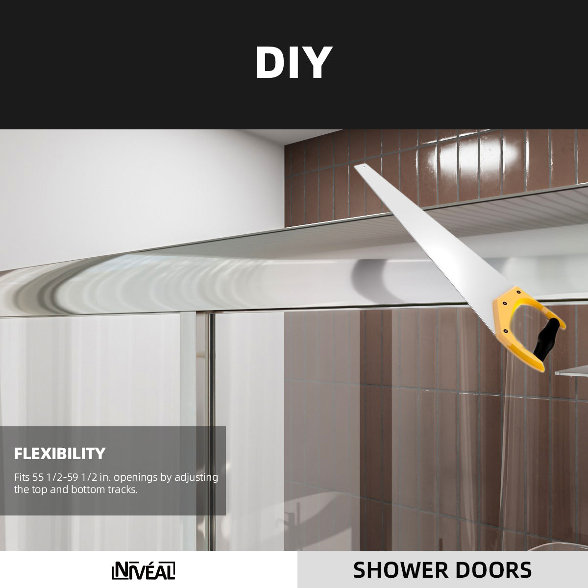 Niveal Luminous 59 in. W x 56 in. H Sliding Framed Tub Door with Clear Tempered Glass 8_c6f93c6c-4593-4f8c-bfc4-85a704cad89c