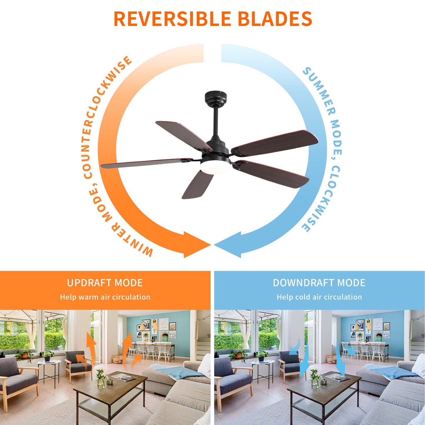 Taimei Cirrus 52 in. White Oak Downrod Standard Ceiling Fan with Integrated LED with Remote Included 5 Two-Tone Blades DC Motor 8_c7ec46a5-8fee-4a82-bbe1-129f8cbb147f
