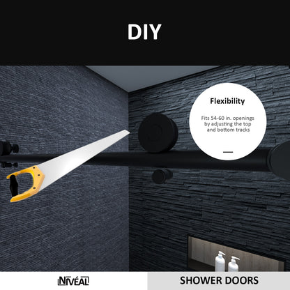 Niveal Ruhr 60 in. W x 76 in. H Sliding Semi-Frameless Shower Door with Clear Glass 8_cb9d12d9-2870-4e3b-9b26-658f2dd620bd