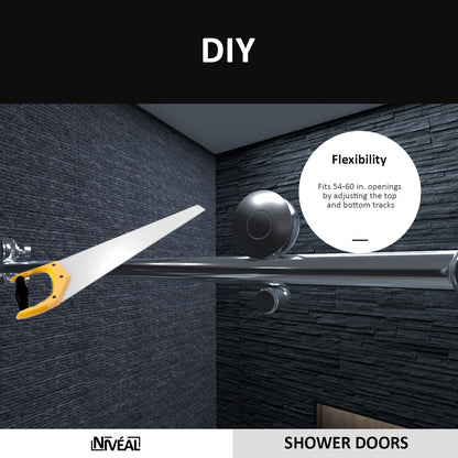 Niveal Ruhr 60 in. W x 76 in. H Sliding Semi-Frameless Shower Door with Clear Glass 8_d0771530-8bb4-48bc-92bd-019cb473f7d3