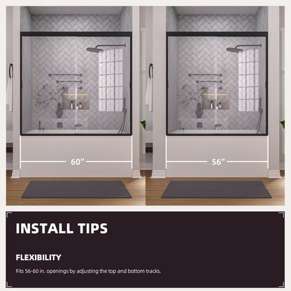 Niveal Breeze 60 in. W x 56 in. H Sliding Semi Frameless Tub Door with Clear Glass 8_d1c135d2-69c9-4f90-a464-7d3d5c3ffe72