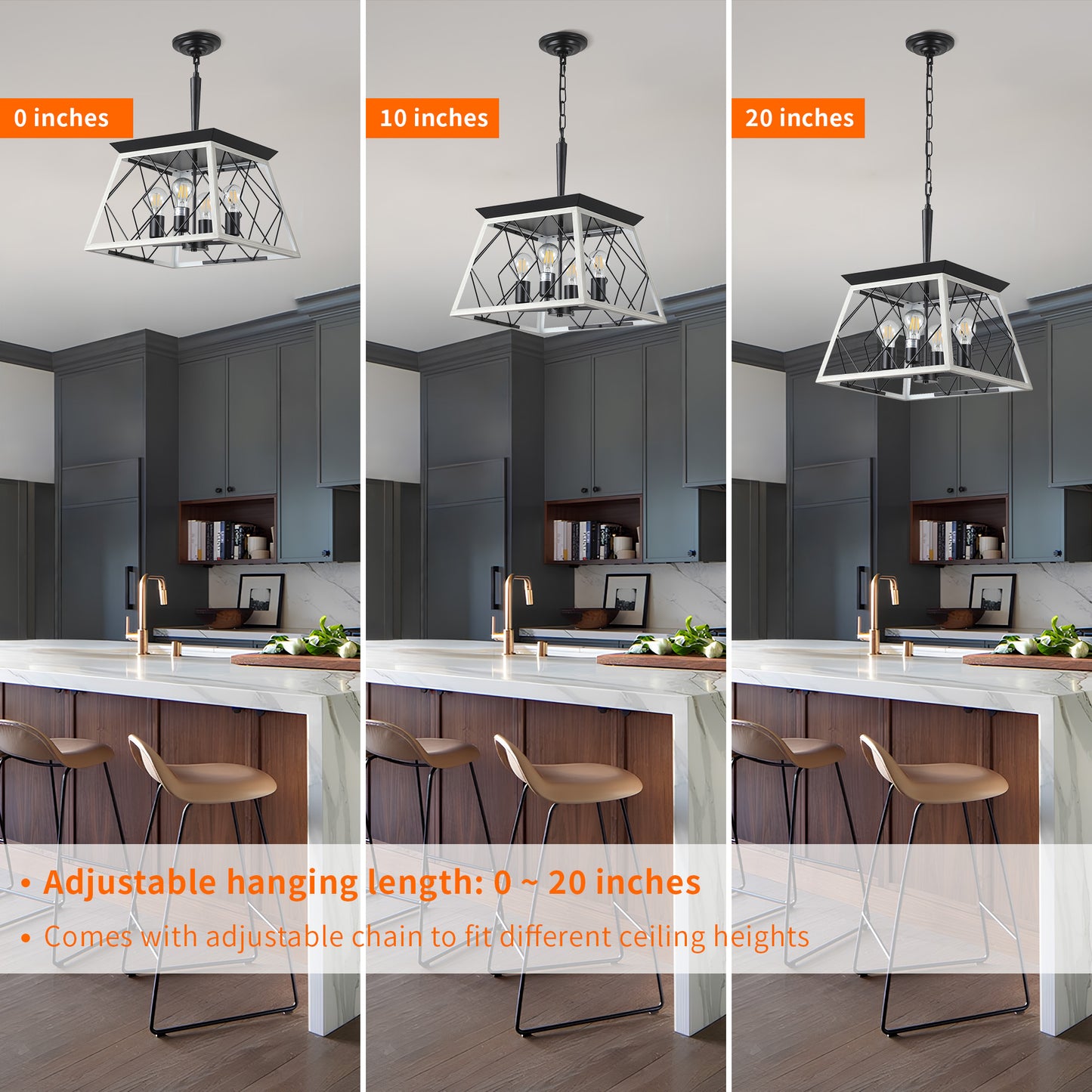 Taimei Vesper 16 in. 4-Light & Rustica 5-Light Farmhouse Industrial Chandelier Light 8_d6c079a8-95b3-4444-96ec-9cecafe532b3