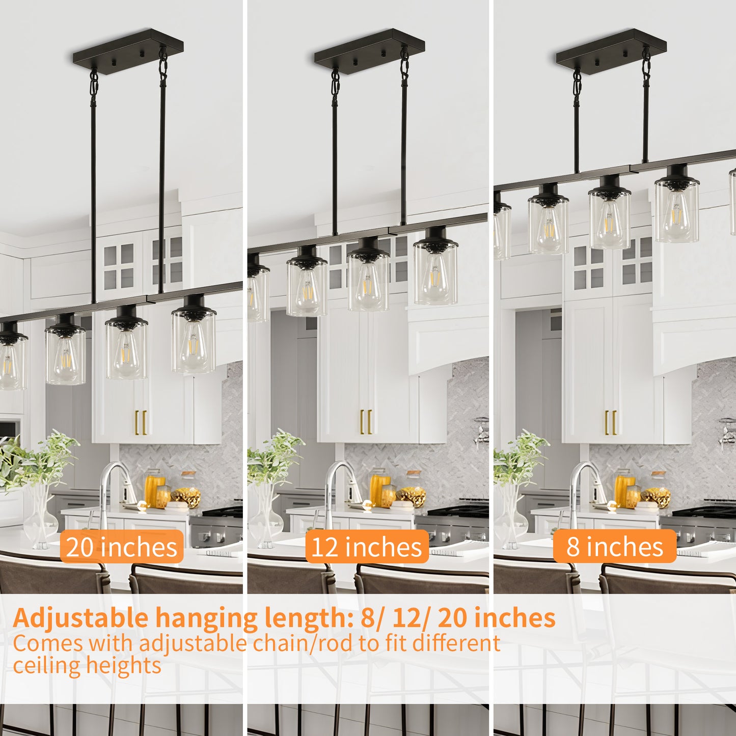 Taimei Aero 37 in. Industrial 5-Light Chandelier with Clear Glass Shades 8_d6e7f01d-85f8-4da7-a768-c9dd1107279d