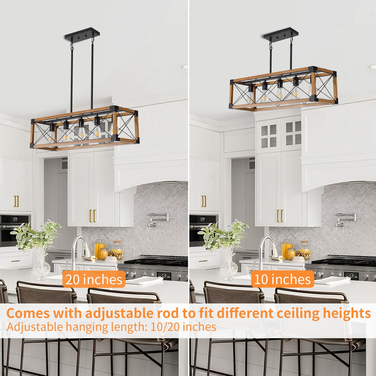Taimei Solace 32 in. 5-Light Industrial Farmhouse Rectangle Pendant Light 8_d74f2a19-ae06-4ce0-a4a7-0ecd0e0f88f7