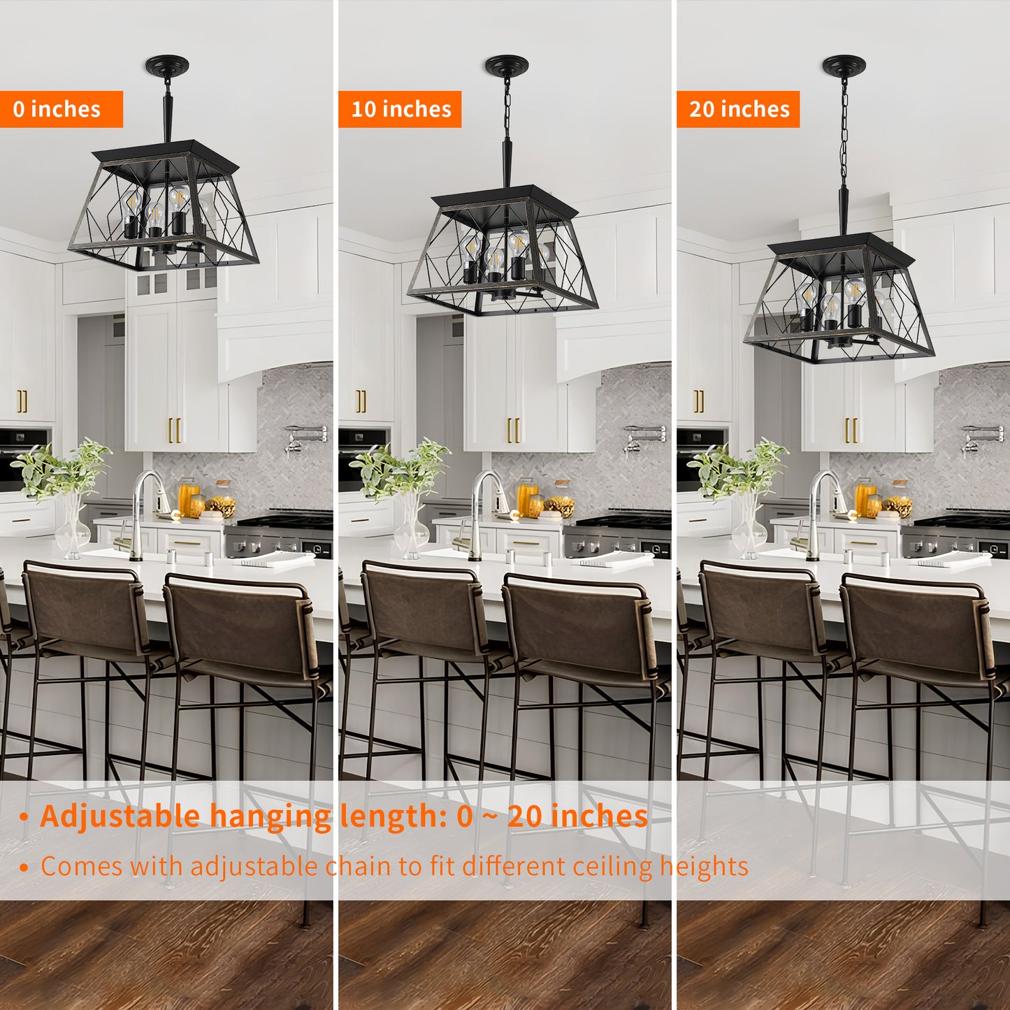 Taimei Vesper 16 in. 4-Light & Rustica 5-Light Farmhouse Industrial Chandelier Light 8_da7831df-6bf4-4333-a466-a8fa37847534