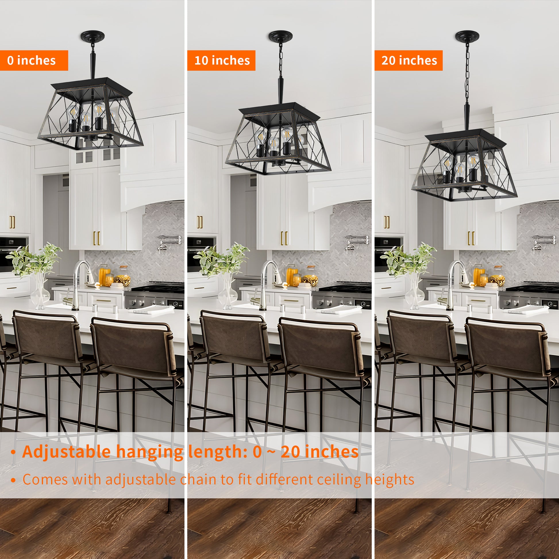 Taimei Vesper 16 in. 4-Light & Rustica 5-Light Farmhouse Industrial Chandelier Light 8_da7831df-6bf4-4333-a466-a8fa37847534