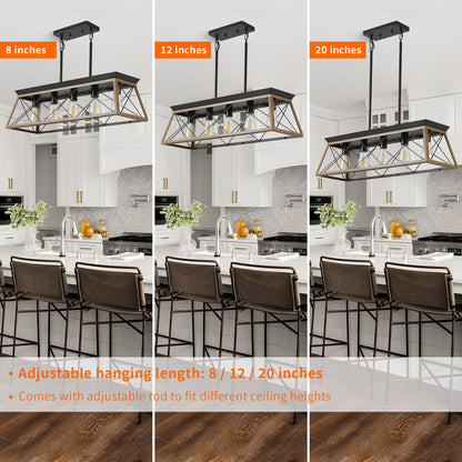 Taimei Vesper 16 in. 4-Light & Rustica 5-Light Farmhouse Industrial Chandelier Light 8_df7f98cb-c861-42f9-bd6d-b1567bd1da5e