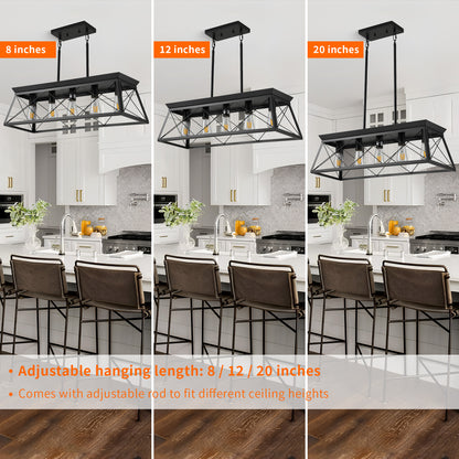 Taimei Vesper 16 in. 4-Light & Rustica 5-Light Farmhouse Industrial Chandelier Light 8_e18886ec-1172-4576-8362-5c36005a00cb