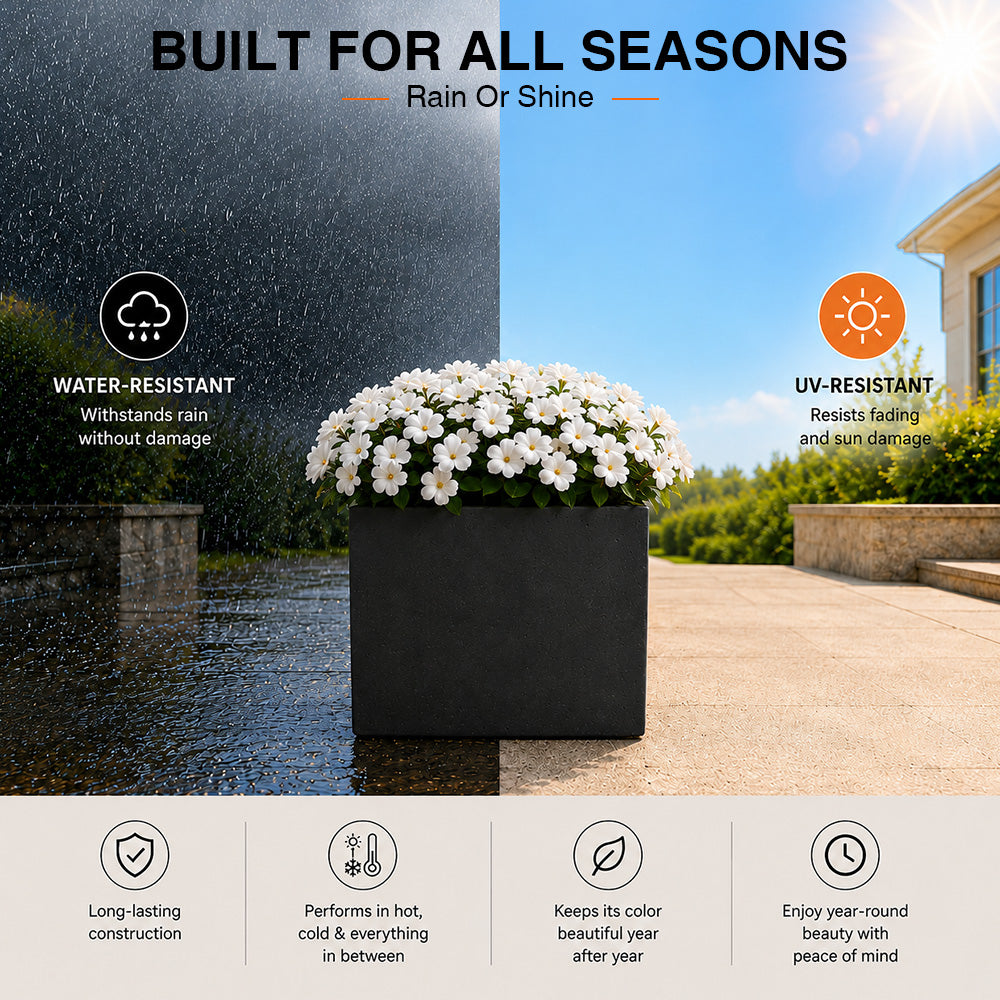Herbora 21.5 in. Magnesium Oxide Planter Box for Indoor Outdoor Use