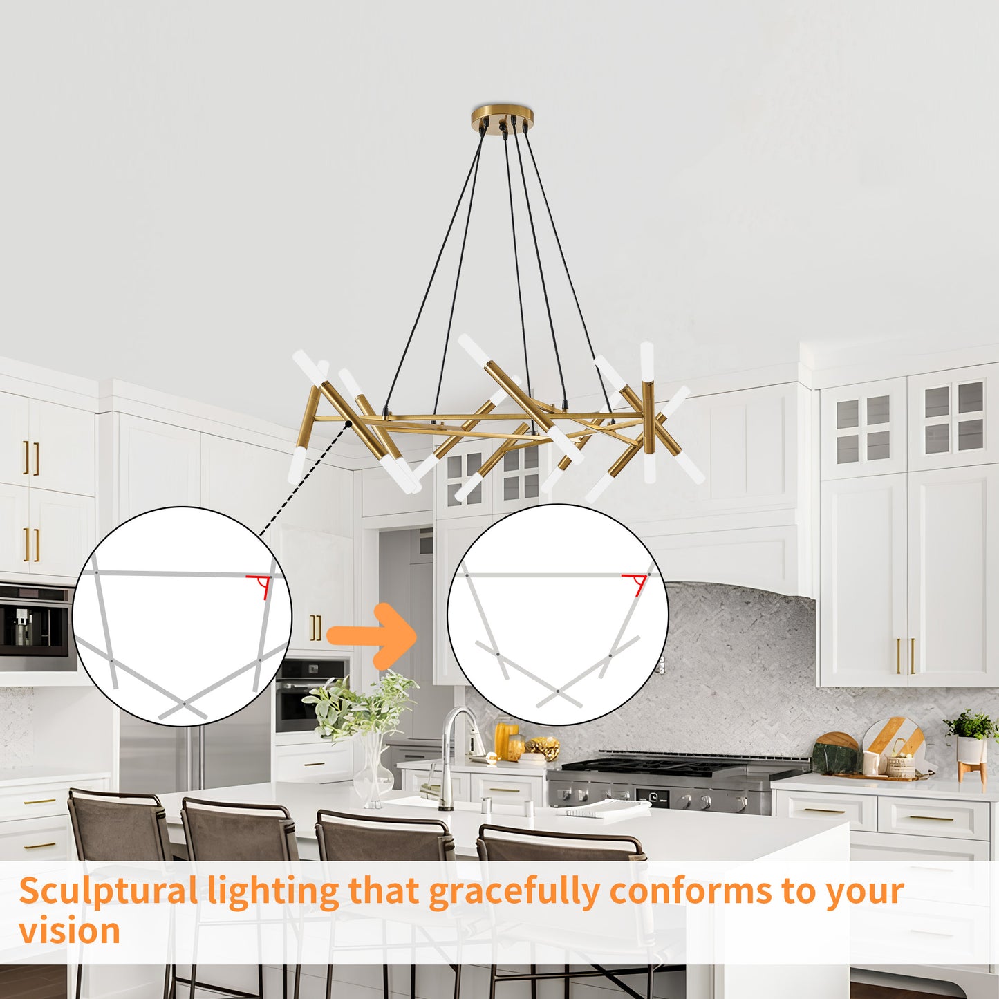 Taimei Cuprum 41 in. 20-Light Iron Modern Chandelier Fixture Branch Design