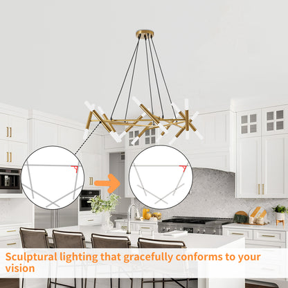 Taimei Cuprum 41 in. 20-Light Iron Modern Chandelier Fixture Branch Design