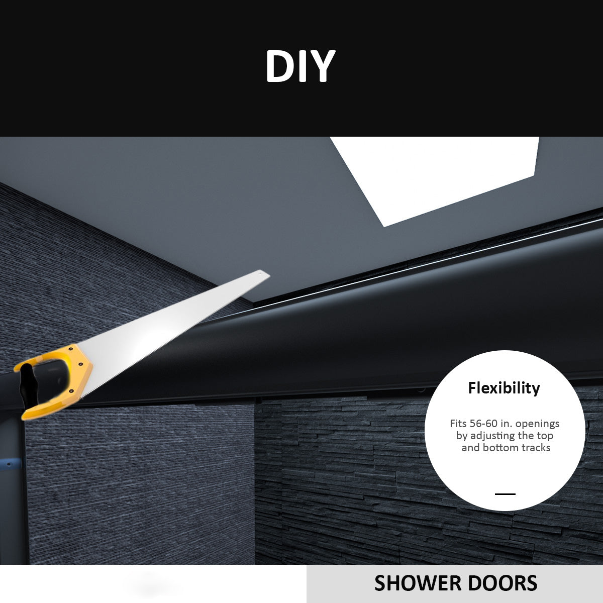 Niveal Ruhr 60 in. W x 56 in. H Sliding Semi Frameless Tub Door with Clear Glass 8_ee72b7cf-0c5e-42af-b7ff-28fcf2f30470