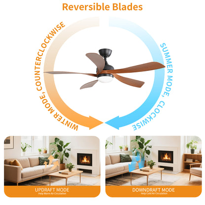 Taimei Sleek 52 in. Ceiling Fan - 5 Precision ABS Blades with Soft LED Light and Whisper-Quiet 6-Speed Remote Control 8_f760970b-7346-45a2-ba92-f583c477d9f7