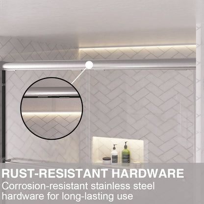 Shine 60 in. W x 56 in. H Semi-Frameless Sliding Tub Door with 1/4 in. Clear Tempered Glass 8_ff2dd54f-a627-47b5-b367-7d8189d79e35