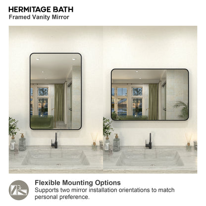 Zyphi 24 in. W x 36 in. H Rectangular Framed Wall Bathroom Vanity Mirror in Gun Grey