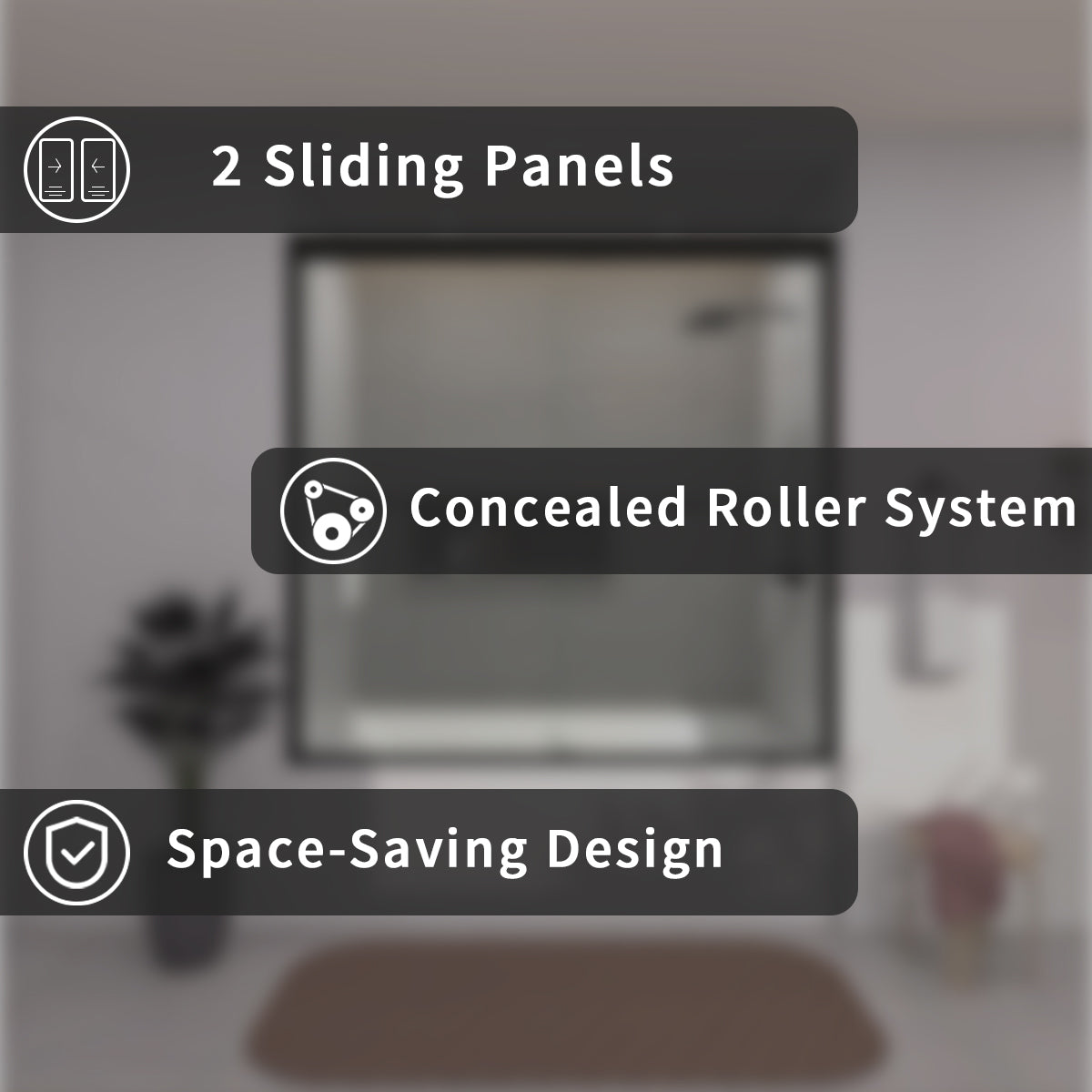TaiMei 60 in. W x 56 in. H Sliding Semi-Frameless Tub Door with Clear Glass 97-6060-BL02_74fcaf5f-786f-494c-aec9-6a324daeb53b