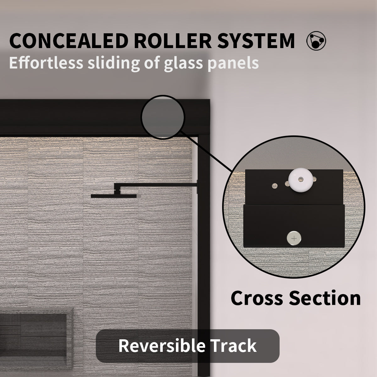 Vorth 60 in. W x 56 in. H Sliding Semi-Frameless Tub Door in Matte Black Finish with Clear Glass 97-6060-BL07_32a6fd35-451b-4ccb-97fe-ee7b3aea14fc