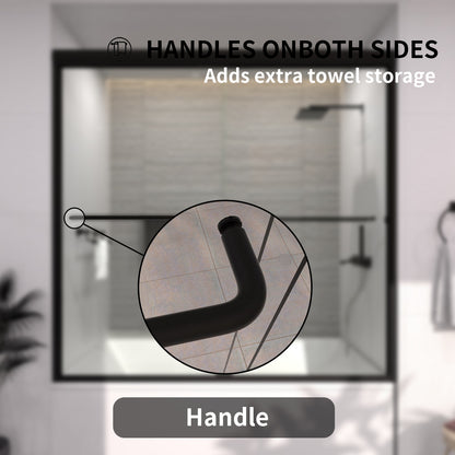 Ripple 60 in. W x 56 in. H Sliding Semi-Frameless Tub Door with Clear Glass