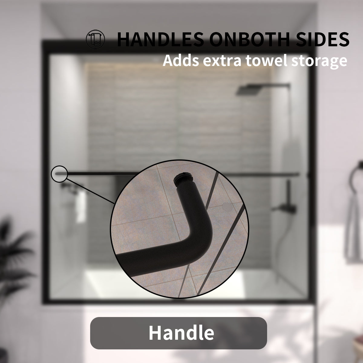 Vorth 60 in. W x 56 in. H Sliding Semi-Frameless Tub Door in Matte Black Finish with Clear Glass 97-6060-BL08_9f6bd83f-9e6a-4b9c-bd7d-8bbdcf35854f
