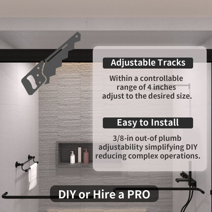 Ripple 60 in. W x 56 in. H Sliding Semi-Frameless Tub Door with Clear Glass