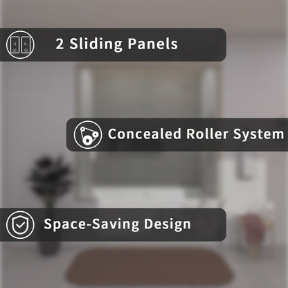 Ripple 60 in. W x 56 in. H Sliding Semi-Frameless Tub Door with Clear Glass