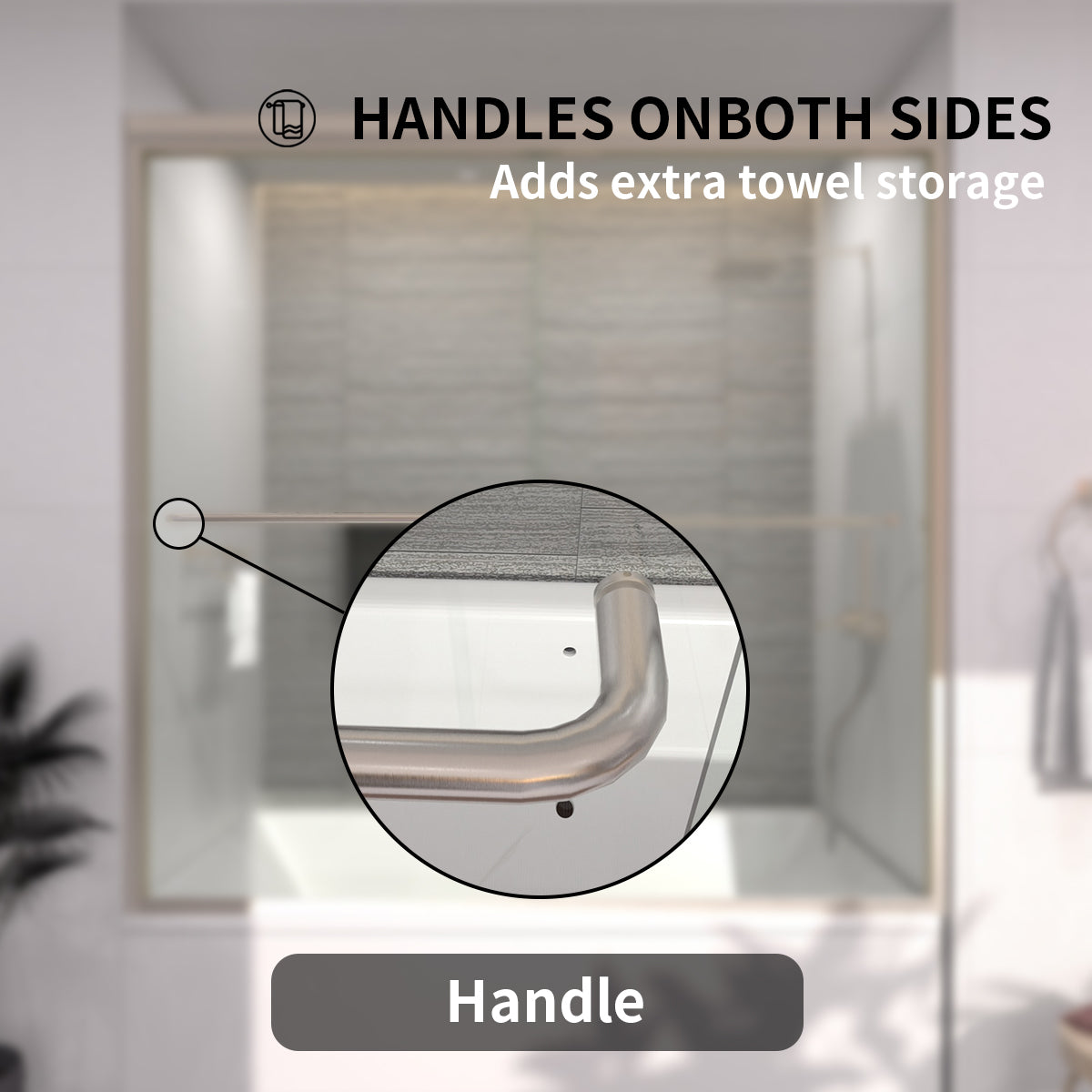 Ripple 60 in. W x 56 in. H Sliding Semi-Frameless Tub Door with Clear Glass