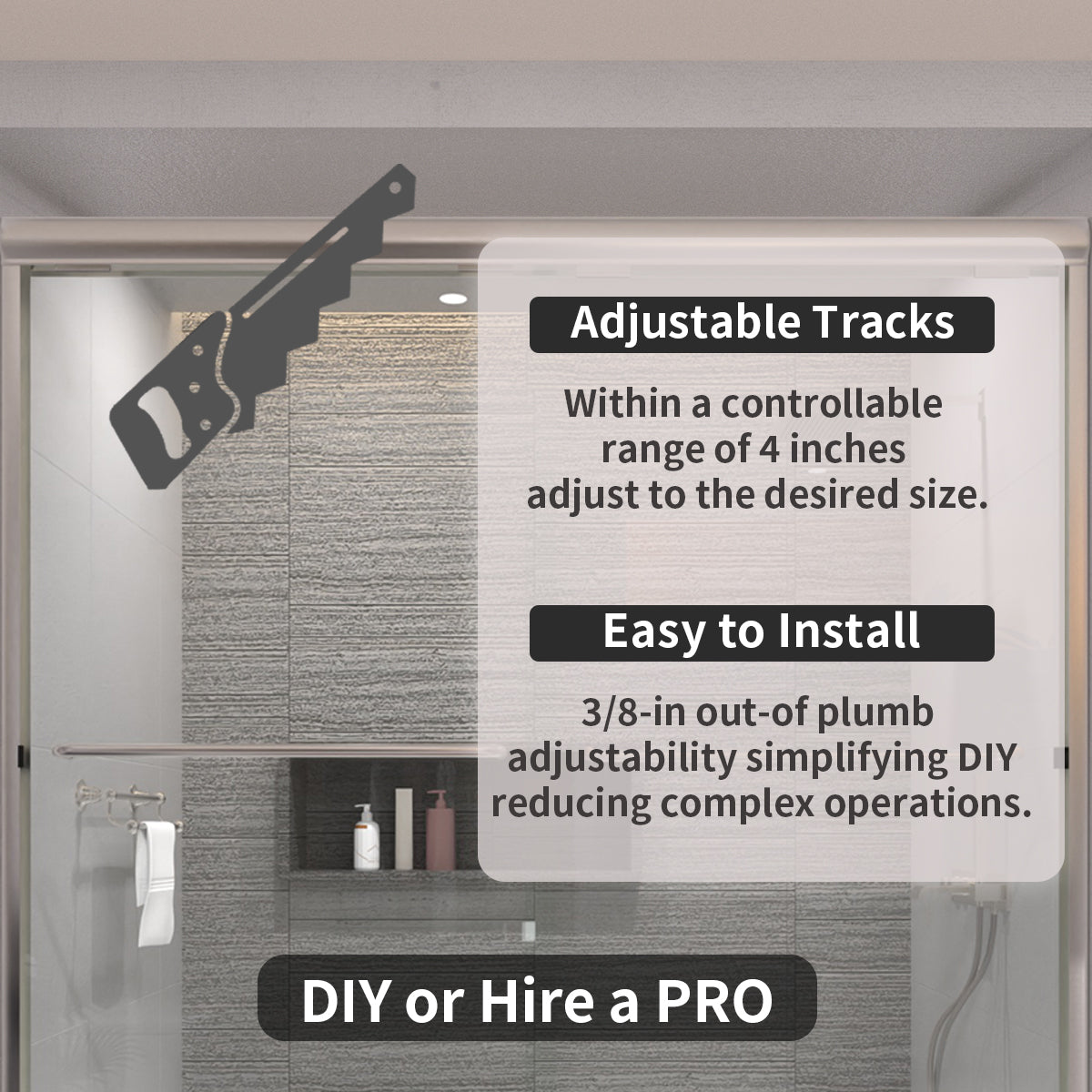 Ripple 60 in. W x 56 in. H Sliding Semi-Frameless Tub Door with Clear Glass