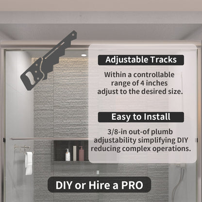 Ripple 60 in. W x 56 in. H Sliding Semi-Frameless Tub Door with Clear Glass