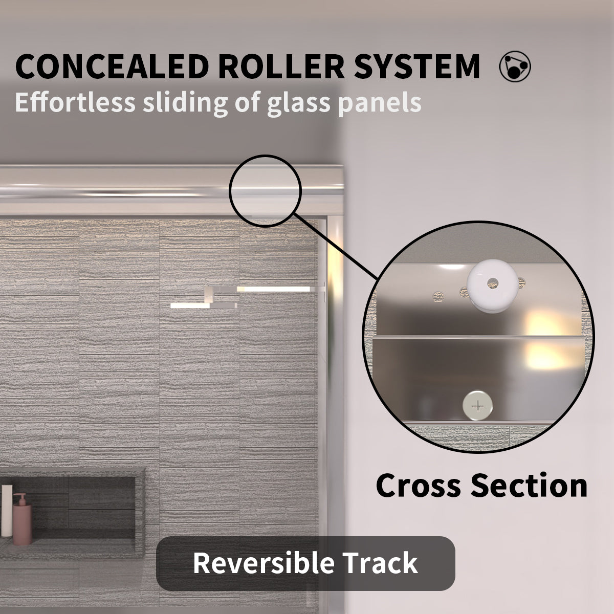 Ripple 60 in. W x 56 in. H Sliding Semi-Frameless Tub Door with Clear Glass