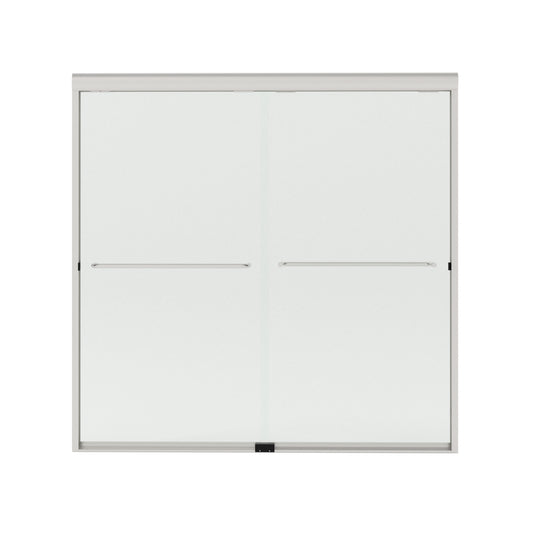 Shine 60 in. W x 56 in. H Semi-Frameless Sliding Tub Door with 1/4 in. Clear Tempered Glass