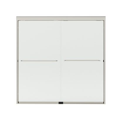 Shine 60 in. W x 56 in. H Semi-Frameless Sliding Tub Door with 1/4 in. Clear Tempered Glass